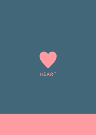 Simple Heart -Antique Blue&Peach Pink