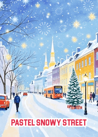 Pastel Snowy Street