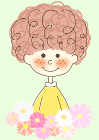 fluffy hair of the girl