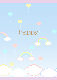 rainbow and heart balloon light purple