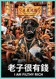 金運加持!有錢ㄟ黑狗兄1B藍綠色 凱瑞精選集