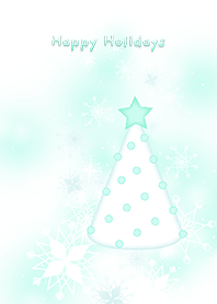 Happy Holidays -Mint Green & White-