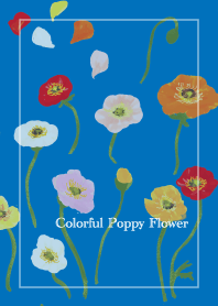 Colorful Poppy Flower -blue-