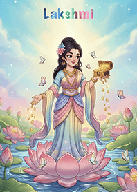 Lakshmi, love, romance, good fortune.