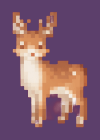 Deer Pixel Art Theme  Purple 05