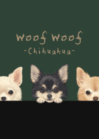Woof Woof -Chihuahua L- CHRISTMAS GREEN