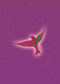 Happy red pink bird