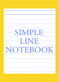 SIMPLE BLUE LINE NOTEBOOKj-YELLOW-RED