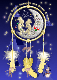 Happy Golden Kokopelli & Dream Catcher