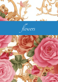 The scent of roses on blue