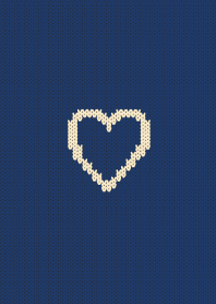 BEIGE Heart NAVY Knit.