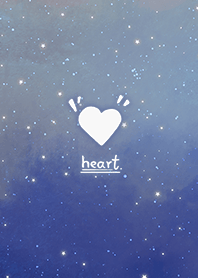 misty cat-starry sky blue Heart