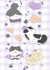 Fat cat with a cardboard pattern