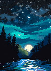 Beautiful starry night view#2285