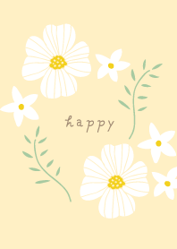 White flowers and leaves cute18 Japan