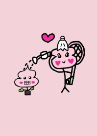 Stick figure Kon-u.Badminton pinkbeige1