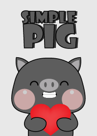 Simple Love U Black Pig Theme