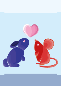 ekst 藍(兔) 愛 紅(鼠)