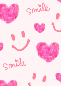 Smile heart - watercolor pink-