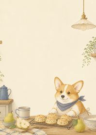 Indigo Corgi Pear Scone Kitchen