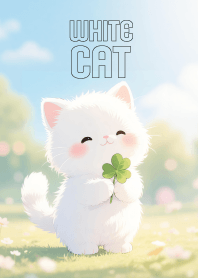 White Cat And Clover Leaf  (JP)