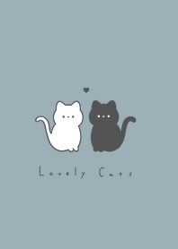 Lovely Cats (line)/ mintgray whfil