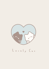 Pair Cats in Heart(line)/light blue LB