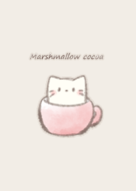 Marshmallow cocoa Cat -pink-