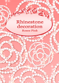 ラインストーデコレーション Roses Pink