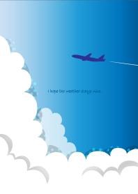 Blue sky and an airplane 1