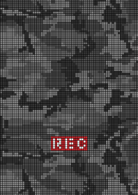 CAMOUFLAGE SQUARE BLACK GREY RED