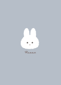 簡單的兔子 灰色 米色 藍色