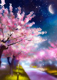 Beautiful night cherry blossoms#42