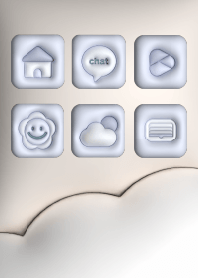 しんぷる 3Dぷっくりアイコン/くすみブルー