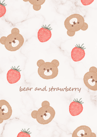 Bear and Strawberry pinkbrown09_2