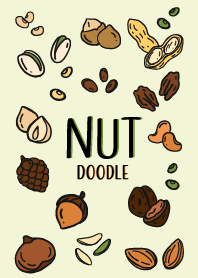 Gang of nut in doodle styles.