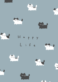 Long Cat pattern NL-mint gray.