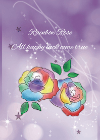 Purple / Rainbow rose calling all luck