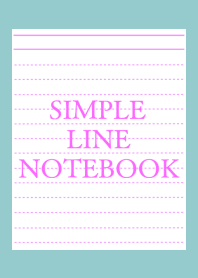 SIMPLE PINK LINE NOTEBOOKj-DUSTY MINT