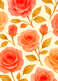 rose pattern01 red & beige