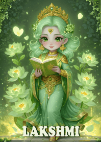 พระแม่ลักษมี,สีเขียวเหนี่ยวทรัพย์,ร่ำรวย