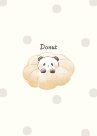 Panda in Donut* -beige- dot