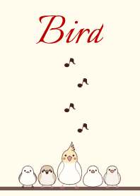 Bird 001-2 (Small bird/Beige/Red)