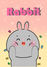 Emotions Grey Rabbit  In Pastel Theme