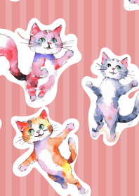 Naughty cats6 on light pink