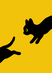 Black Cat Holiday5 on yellow