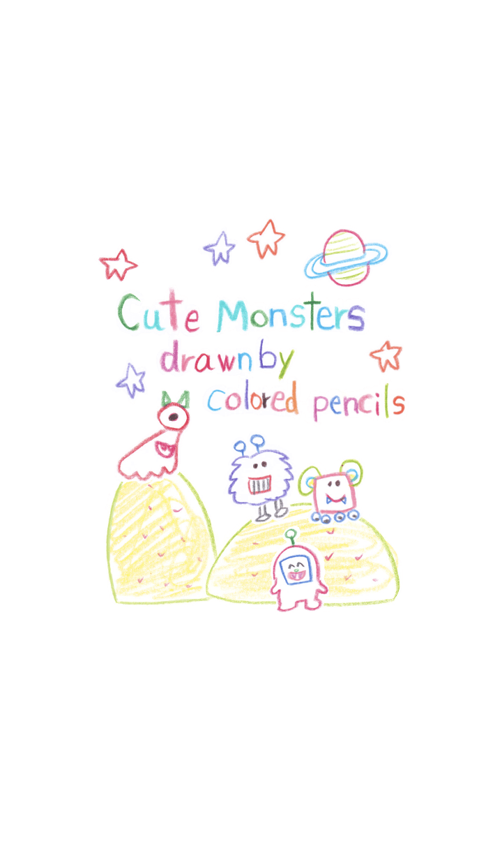 色鉛筆で描かれた可愛いモンスター 2
