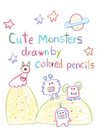 Cute Monsters drawn by colored pencils 2