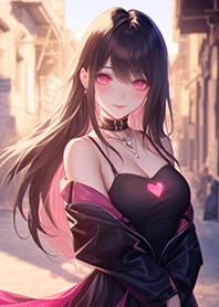 明星の黑髮時尚少女❤