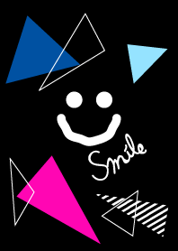 スマイル-黒カラフル三角-